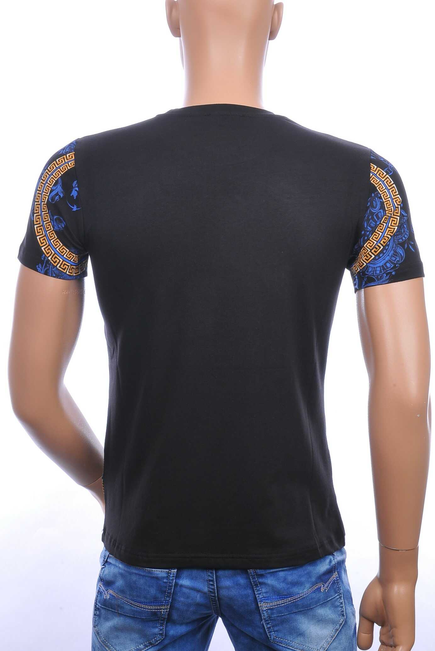 Les DESIGNERS ronde hals T-shirt met geborduurde tijgerkop met steentjes Zwart