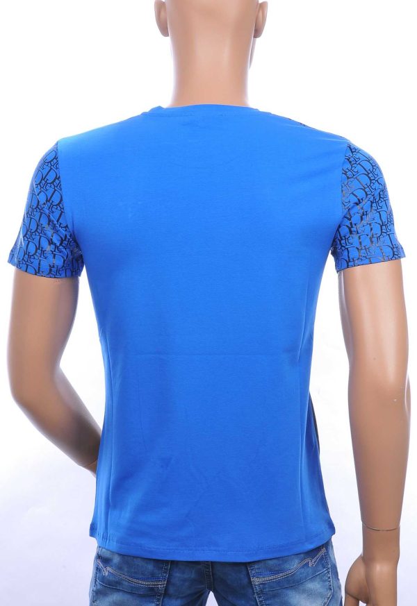Les Designers trendy ronde hals modern design heren T-shirt Blauw