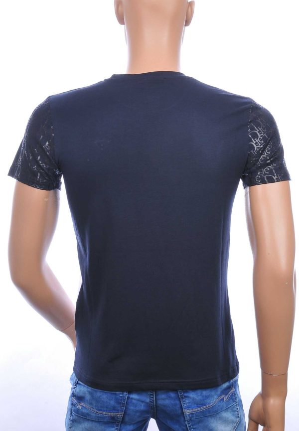 Les Designers trendy ronde hals modern design heren T-shirt Navy