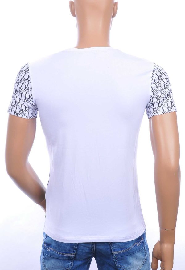 Les Designers trendy ronde hals modern design heren T-shirt Wit
