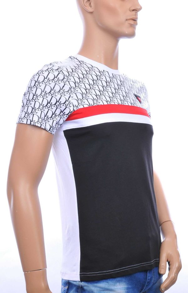 Les Designers trendy ronde hals modern design heren T-shirt Wit