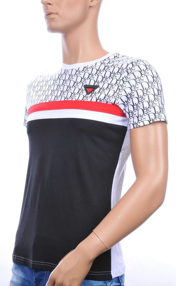 Les Designers trendy ronde hals modern design heren T-shirt Wit