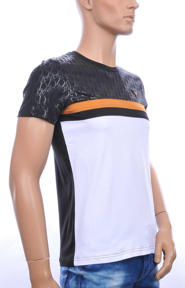 Les Designers trendy ronde hals modern design heren T-shirt Zwart