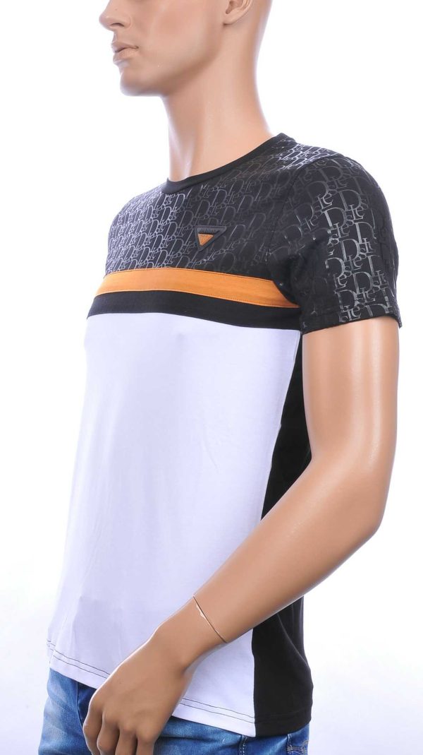 Les Designers trendy ronde hals modern design heren T-shirt Zwart