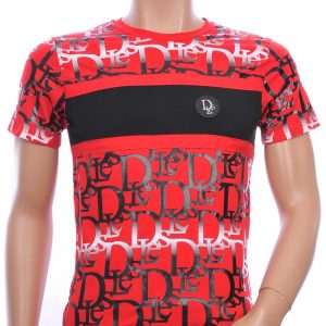 Les Designers trendy ronde hals modern design heren T-shirt Rood