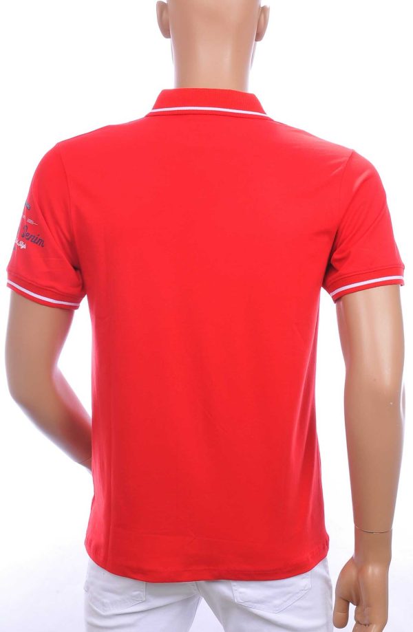 CI-BORG trendy heren polo T-Shirt met tekst print Rood