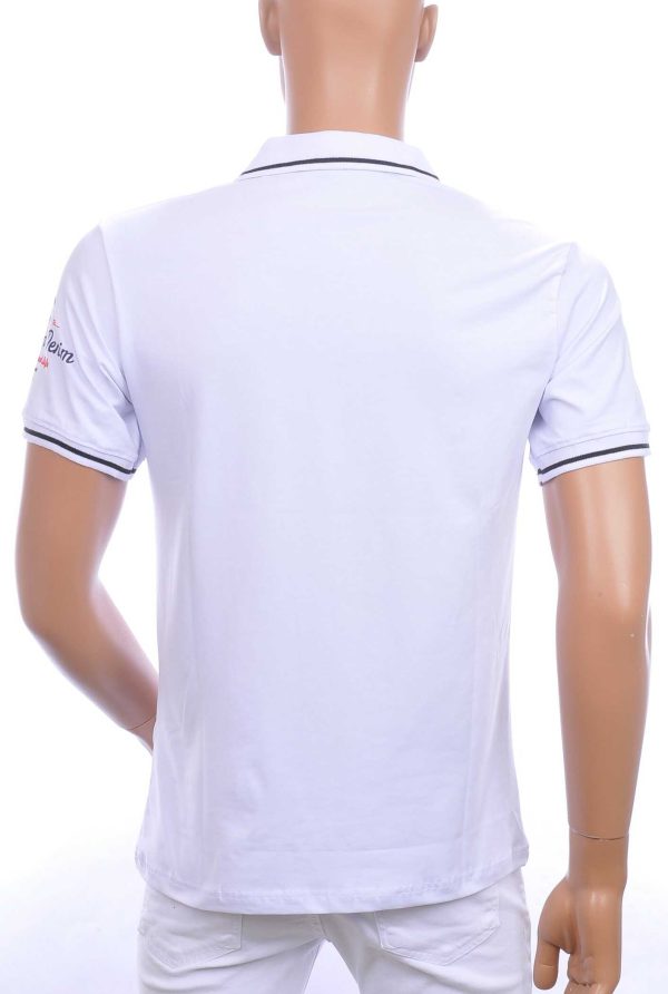 CI-BORG trendy heren polo T-Shirt met tekst print Wit