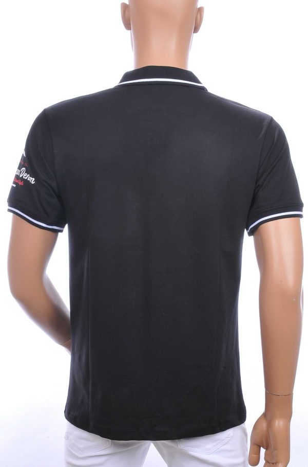 CI-BORG trendy heren polo T-Shirt met tekst print Zwart