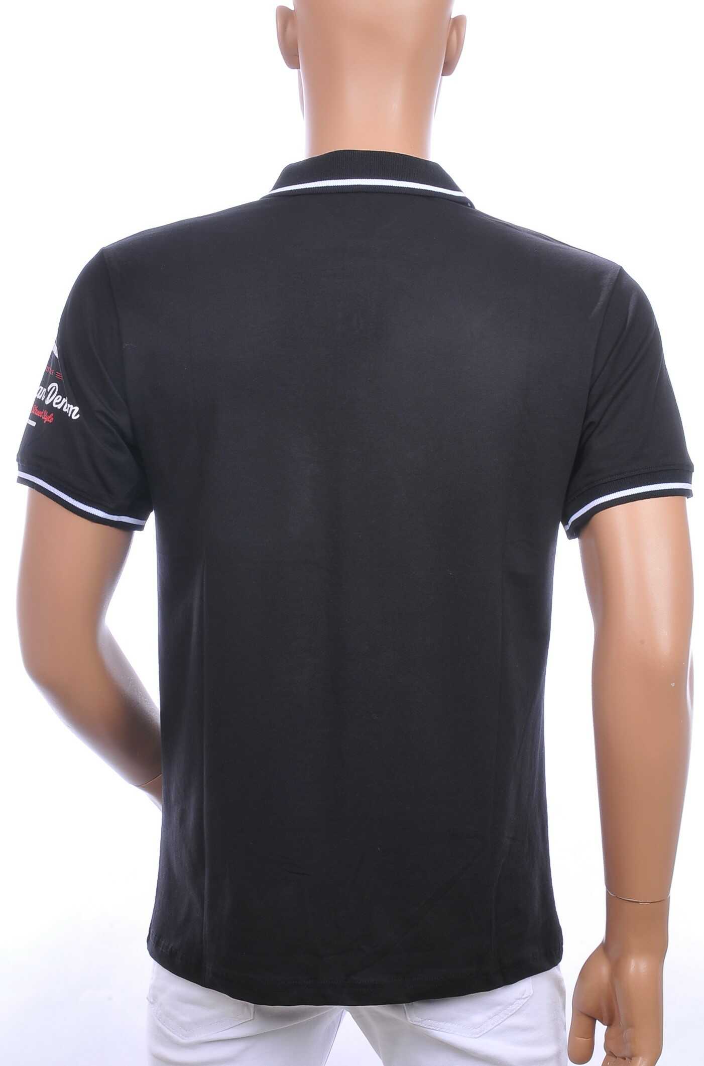 CI-BORG trendy heren polo T-Shirt met tekst print Zwart