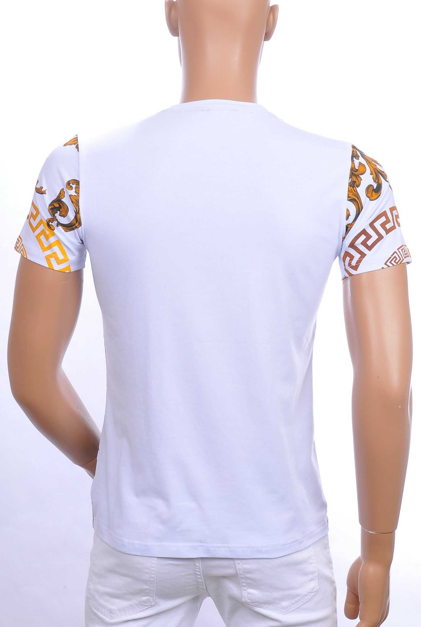 Ci-Borg ronde hals T-shirt met geborduurde tijgerkop met steentjes Wit