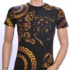 Ci-Borg ronde hals T-shirt met geborduurde tijgerkop met steentjes Zwart