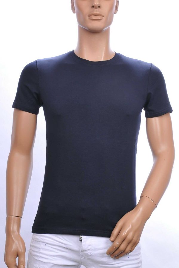 Club Ju ronde hals basic effen T-shirt Navy