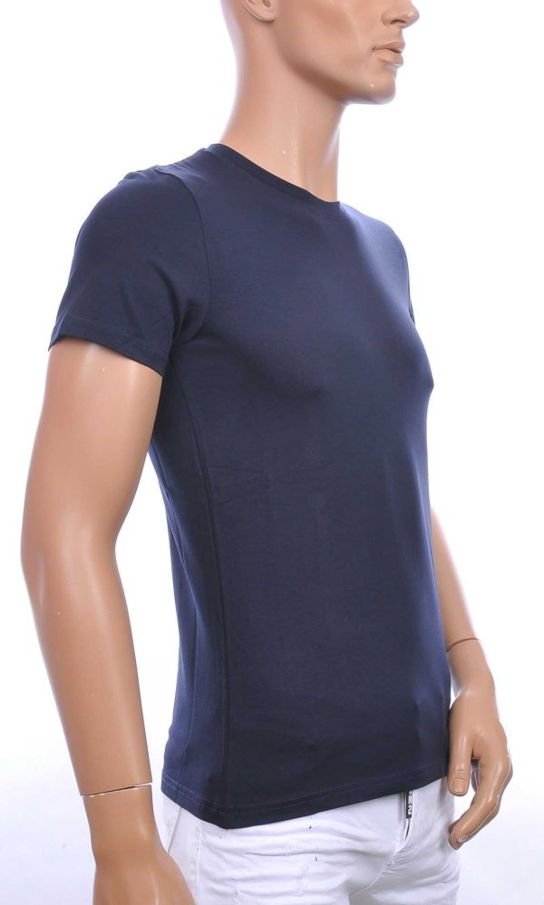 Club Ju ronde hals basic effen T-shirt Navy