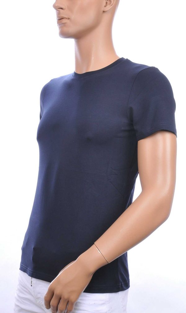 Club Ju ronde hals basic effen T-shirt Navy