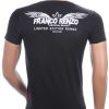 FRANCO RENZO trendy ronde hals heren T-shirt met grijze wolf print Zwart
