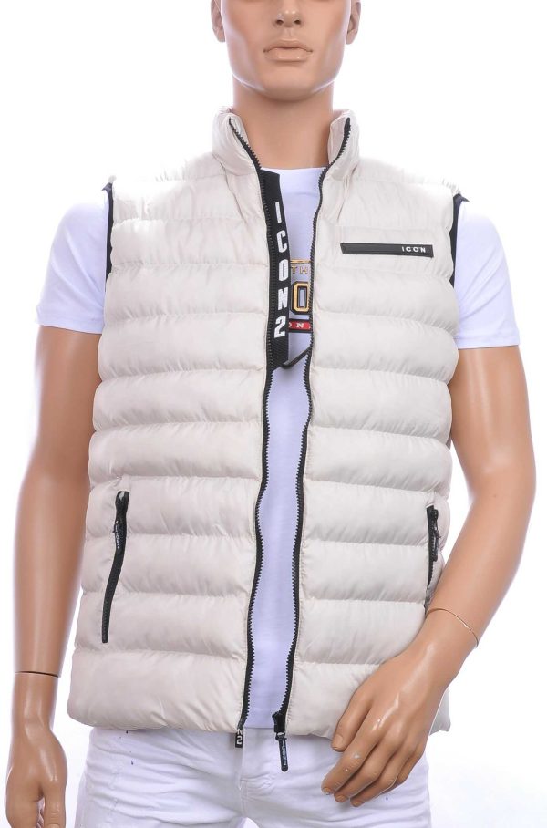 ICON2 trendy gewatteerde heren Bodywarmers Wit