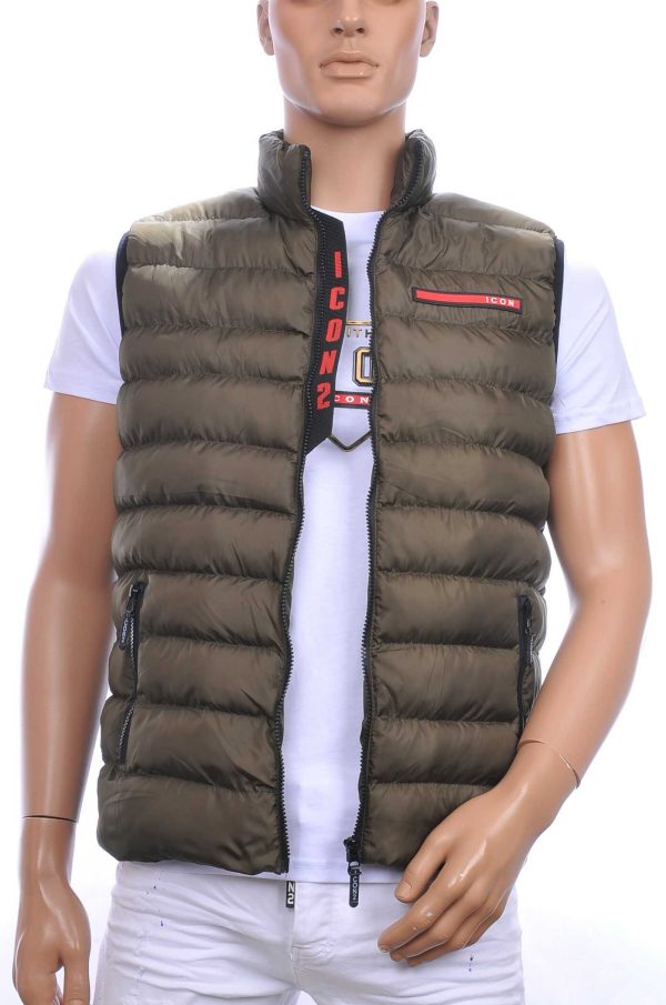 ICON2 trendy gewatteerde heren Bodywarmers Khaki