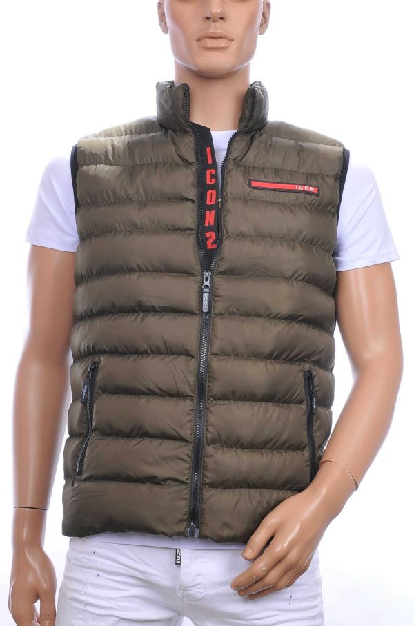 ICON2 trendy gewatteerde heren Bodywarmers Khaki