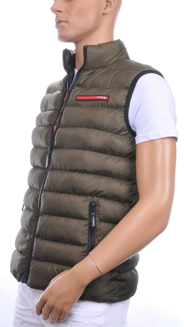 ICON2 trendy gewatteerde heren Bodywarmers Khaki