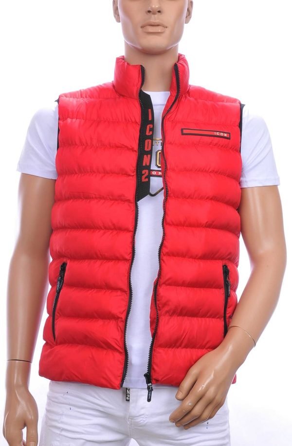 ICON2 trendy gewatteerde heren Bodywarmers Rood