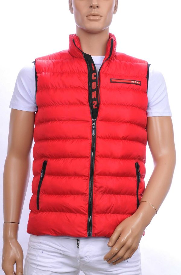 ICON2 trendy gewatteerde heren Bodywarmers Rood