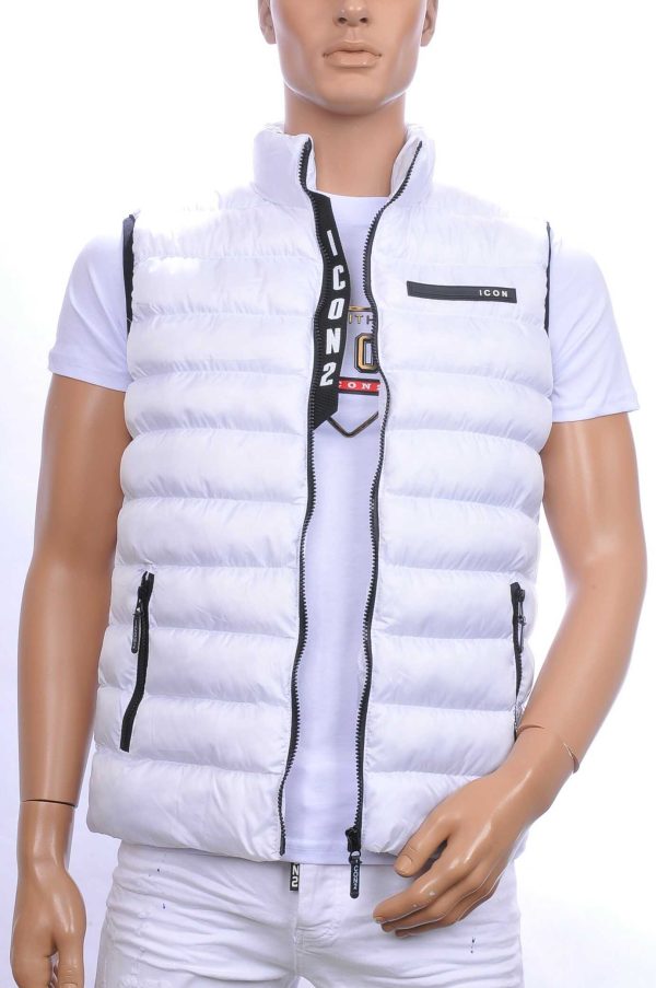 ICON2 trendy gewatteerde heren Bodywarmers Wit