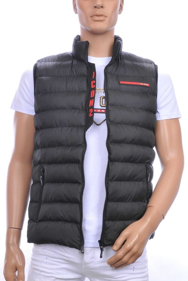 ICON2 trendy gewatteerde heren Bodywarmers Zwart