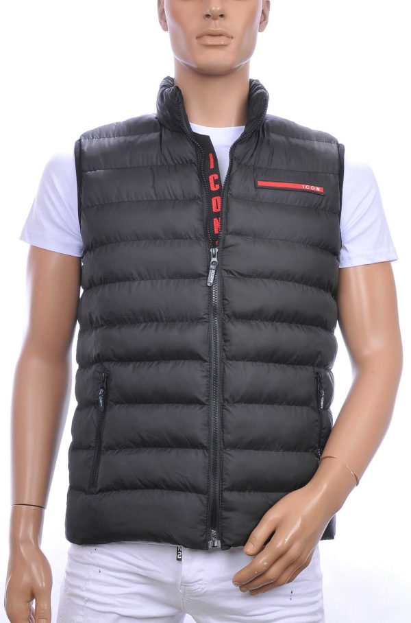 ICON2 trendy gewatteerde heren Bodywarmers Zwart