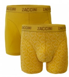 Zaccini 2-pack perfect fit allover dove print boxershorts Geel