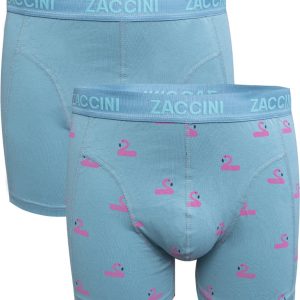 Zaccini 2-pack perfect fit allover Flamingo's print boxershorts Turquoise