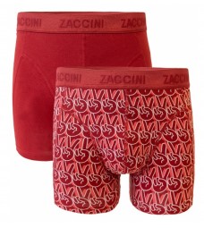 Zaccini 2-pack perfect fit allover v-sign print boxershorts Bordeaux