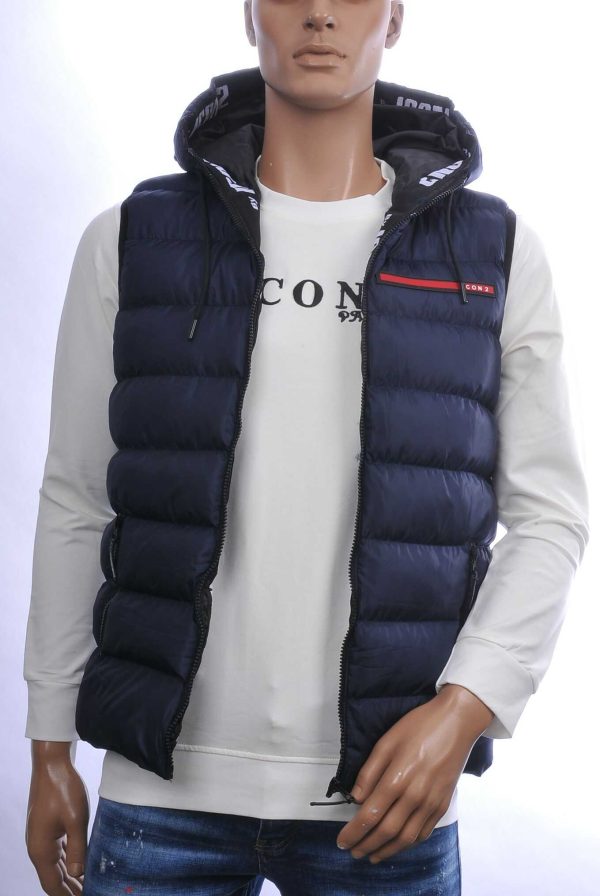 ICON2 Trendy Heren Bodywarmer met Permanente Capuchon - Navy