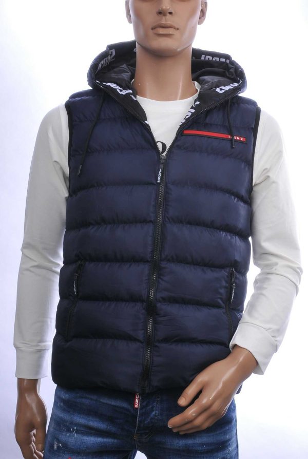 ICON2 Trendy Heren Bodywarmer met Permanente Capuchon - Navy