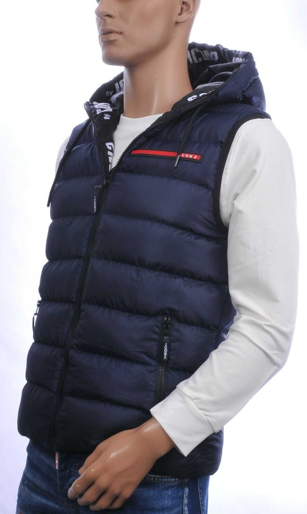 ICON2 Trendy Heren Bodywarmer met Permanente Capuchon - Navy
