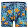 Zaccini Trendy 2-pack Perfect Fit Heren Boxershorts Met Allover Tropical Flower Print - Blauw