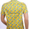 BERZO modern fit allover bloemen dessin heren overhemd met korte mouwen Geel