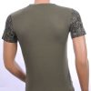 CI-BORG trendy allover modern dessin ronde hals heren T-Shirt Khaki