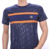 CI-BORG trendy allover modern dessin ronde hals heren T-Shirt Navy
