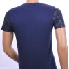CI-BORG trendy allover modern dessin ronde hals heren T-Shirt Navy
