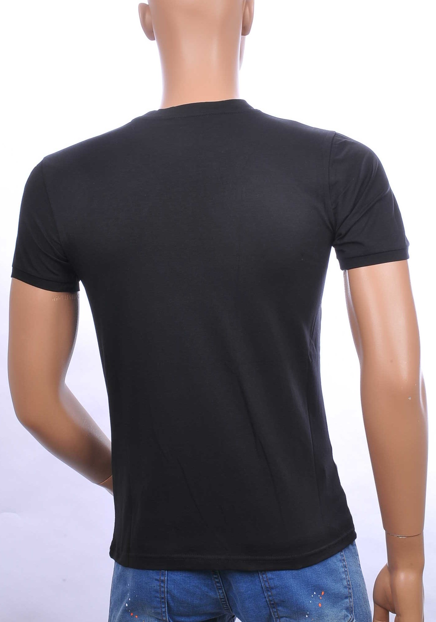 Ci-Borg trendy heren T-shirt met geborduurde tijgerkop Zwart