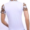 Ci-Borg trendy heren polo T-shirt met leeuwenkop badge Wit
