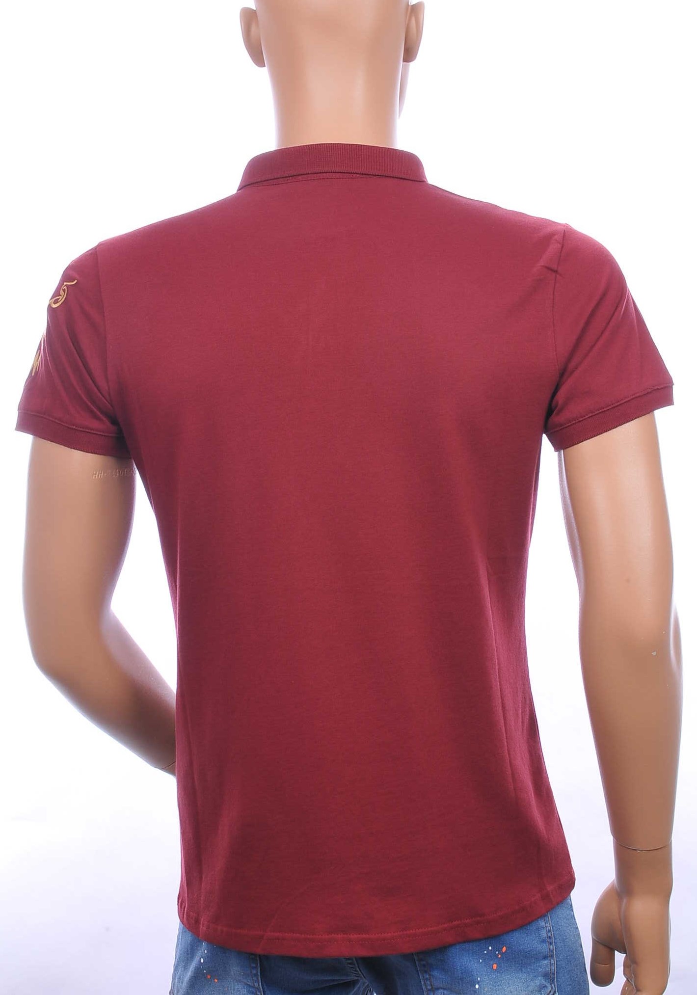 Les Designers Polo T-Shirt met geborduurde tijgerkop Bordeaux