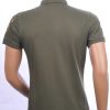 Les Designers Polo T-Shirt met geborduurde tijgerkop Khaki