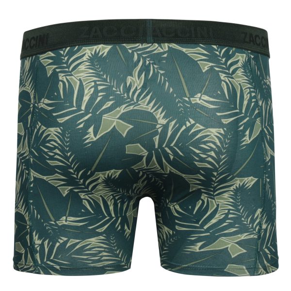 Zaccini 2-pack perfect fit allover bladeren motieven boxershorts Groen