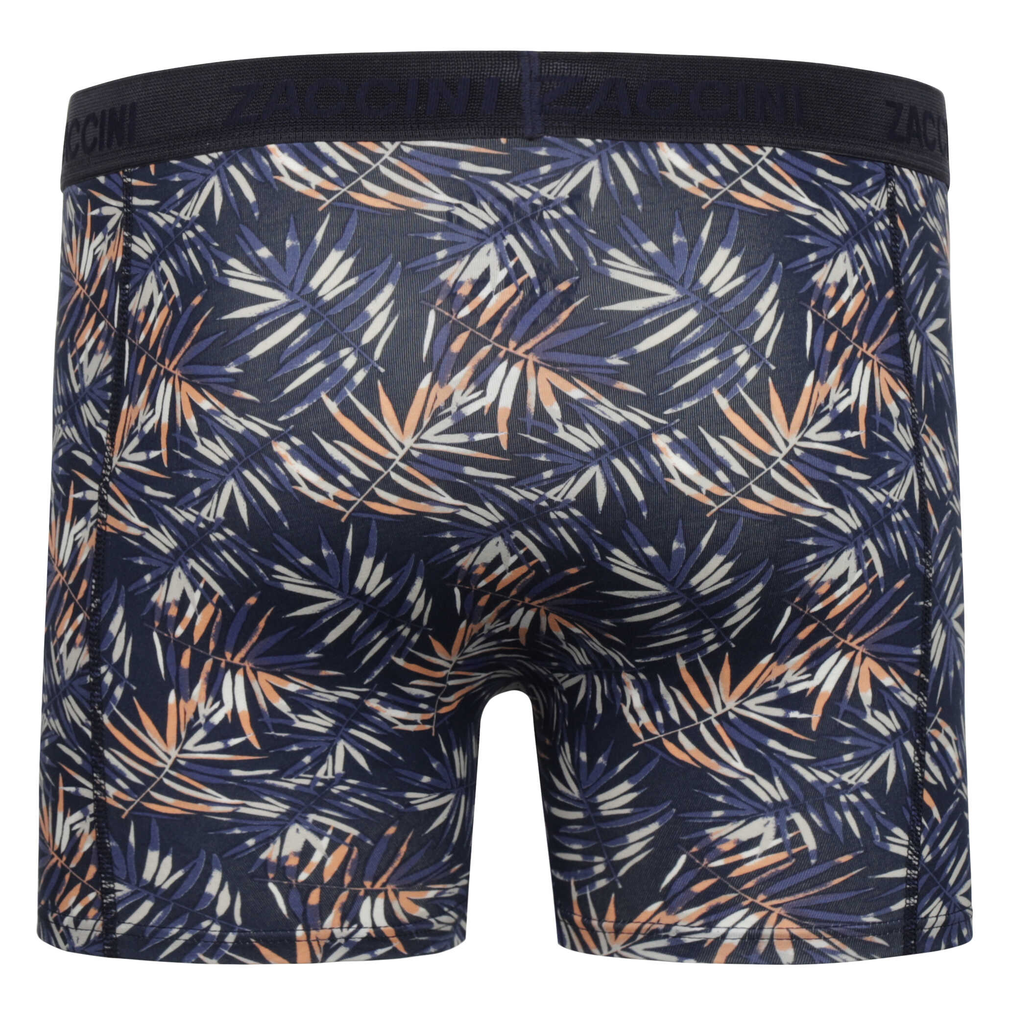 Zaccini 2-Pack Allover Palmbomen Motieven Heren Boxershorts – Navy Blauw | Comfortabele heren boxers met tropisch design