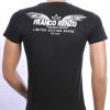 FRANCO RENZO trendy ronde hals heren T-shirt met wild wolf print Zwart