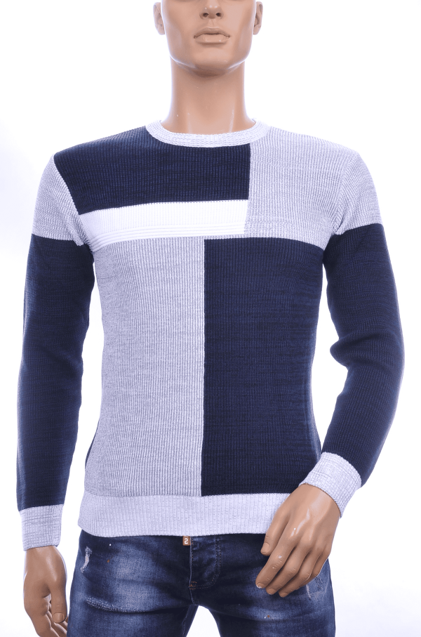 CI-BORG trendy ronde hals dunne heren trui Navy