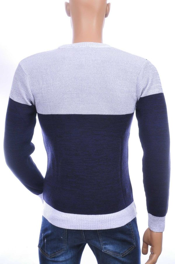 CI-BORG trendy ronde hals dunne heren trui Navy