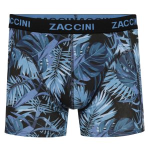 Zaccini 2-pack perfect fit allover palmbomen motieven boxershorts Zwart