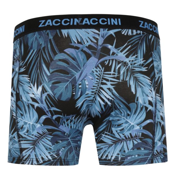 Zaccini 2-pack perfect fit allover palmbomen motieven boxershorts Zwart
